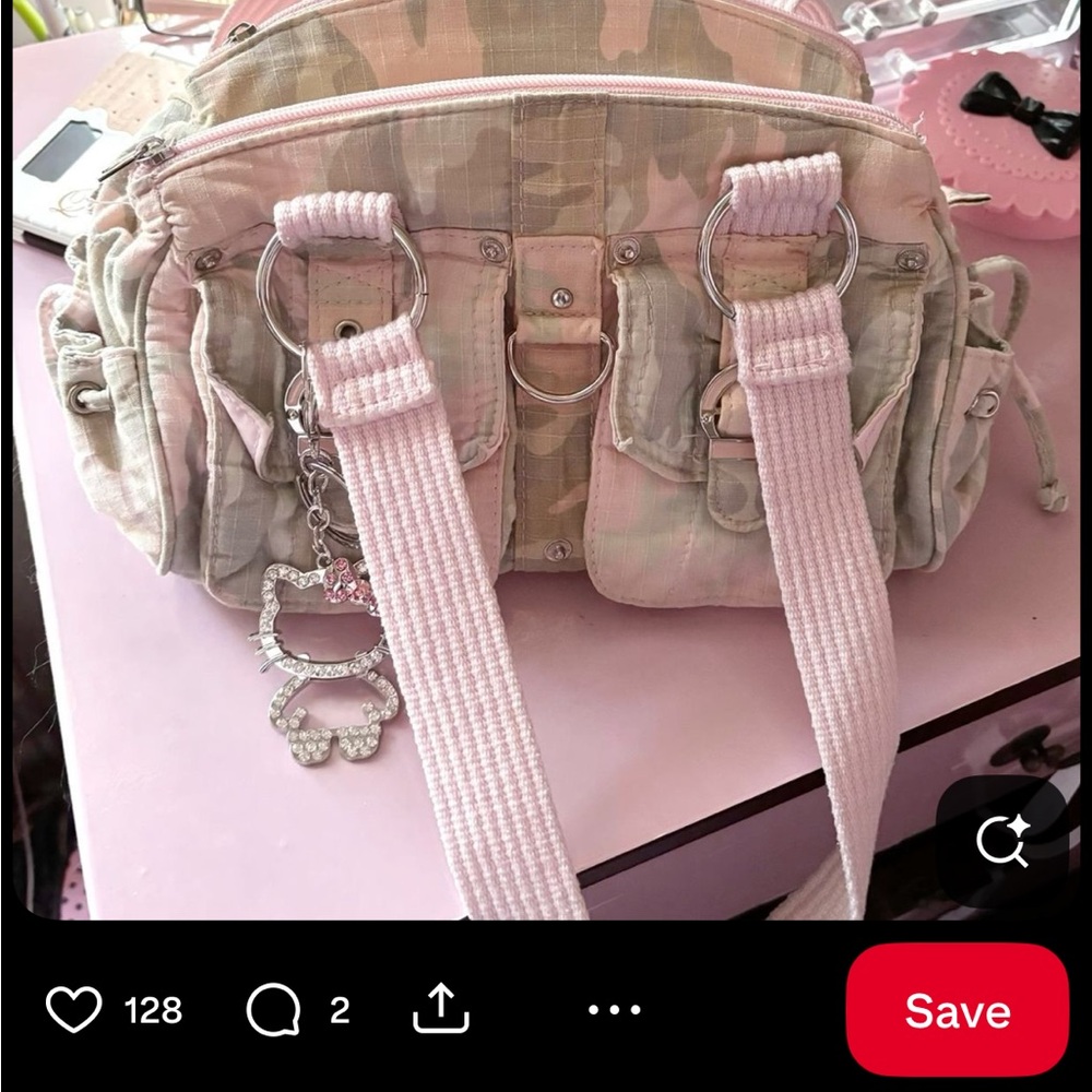 Pink and Camouflage Shoulder Bag